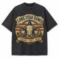 Vintage Washed Lone Star Ranch Badge Heavyweight Graphic Tee in Vintage Washed Heavyweight T-Shirt, Washed Black