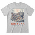 Vintage Arizona State Graphic T-Shirt in Heather Gray, front view on a white background