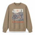 Vintage Arizona State Graphic Crewneck Sweatshirt in Khaki, front view on a white background