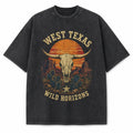 Vintage Washed West Texas Wild Horizons Heavyweight Graphic Tee in Vintage Washed Heavyweight T-Shirt, Washed Black