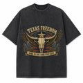 Vintage Washed Texas Freedom Crest Heavyweight Graphic Tee in Vintage Washed Heavyweight T-Shirt, Washed Black