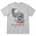 Vintage California State Graphic T-Shirt in Heather Gray, front view on a white background