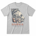 Vintage Georgia State Graphic T-Shirt in Heather Gray, front view on a white background
