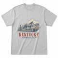 Vintage Kentucky State Graphic T-Shirt in Heather Gray, front view on a white background
