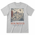 Vintage New Mexico State Graphic T-Shirt in Heather Gray, front view on a white background