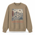Vintage New Mexico State Graphic Crewneck Sweatshirt in Khaki, front view on a white background