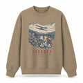 Vintage Ohio State Graphic Crewneck Sweatshirt in Khaki, front view on a white background