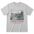 Vintage Oregon State Graphic T-Shirt in Heather Gray, front view on a white background