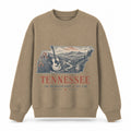 Vintage Tennessee State Graphic Crewneck Sweatshirt in Khaki, front view on a white background