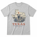 Vintage Texas State Graphic T-Shirt in Heather Gray, front view on a white background