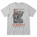 Vintage Vermont State Graphic T-Shirt in Heather Gray, front view on a white background