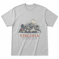 Vintage Virginia State Graphic T-Shirt in Heather Gray, front view on a white background