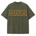 Arkansas Collegiate Letter washed vintage heavyweight T-shirt in Military Green