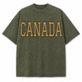 Canada Collegiate Letter washed vintage heavyweight T-shirt in Military Green