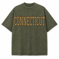 Connecticut Collegiate Letter washed vintage heavyweight T-shirt in Military Green
