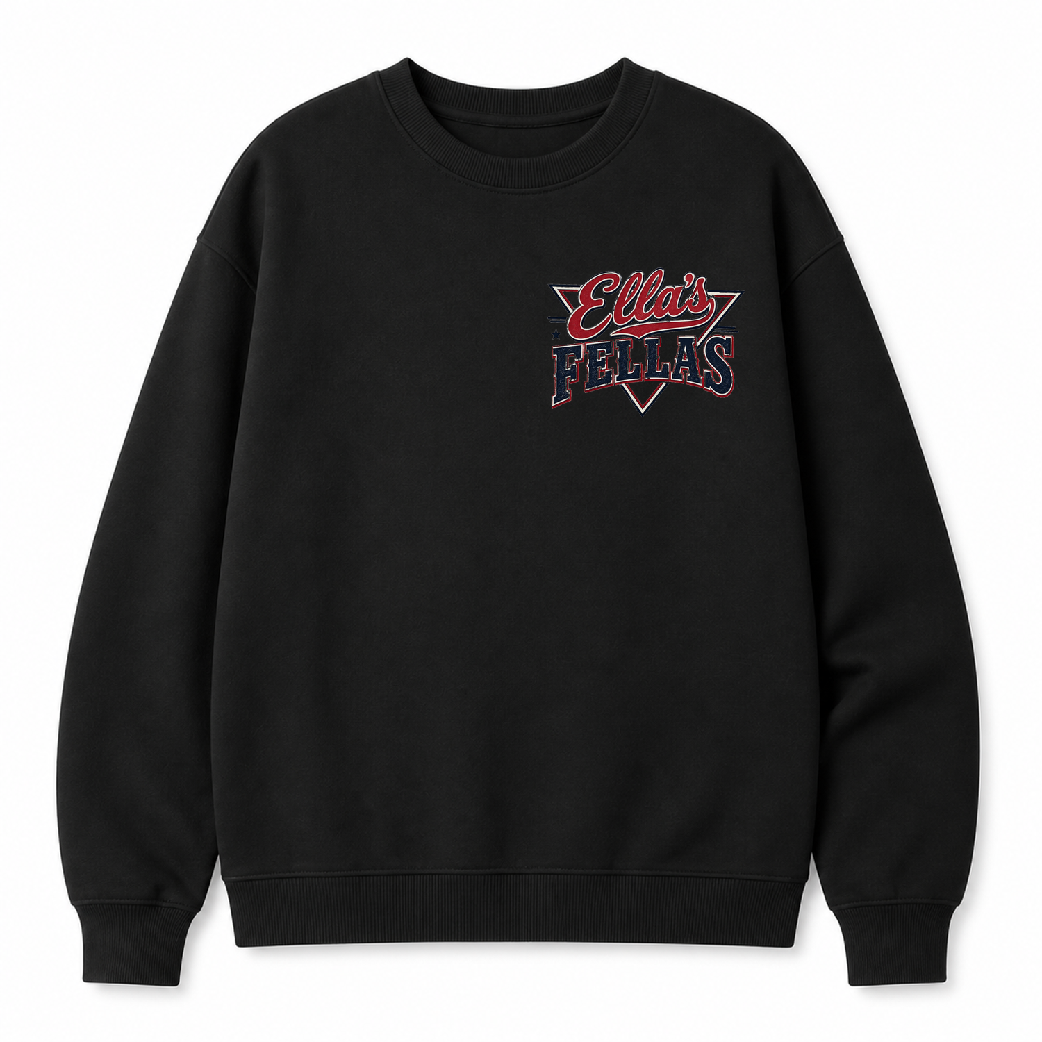 Ella's Fellas Texas Rodeo Crewneck Sweatshirt in Black, front view