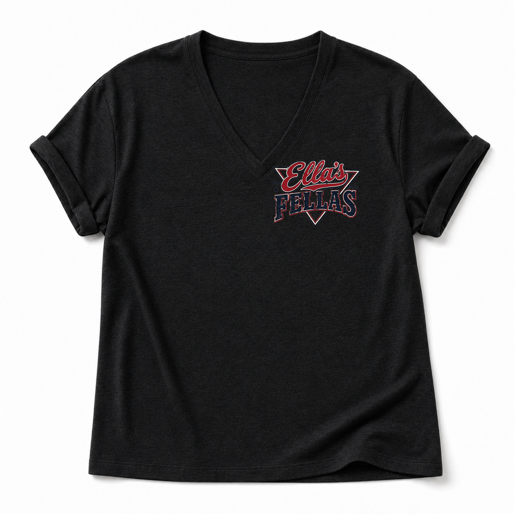 Ella's Fellas Texas Rodeo V-Neck Cotton Graphic T-Shirt in Black, front view