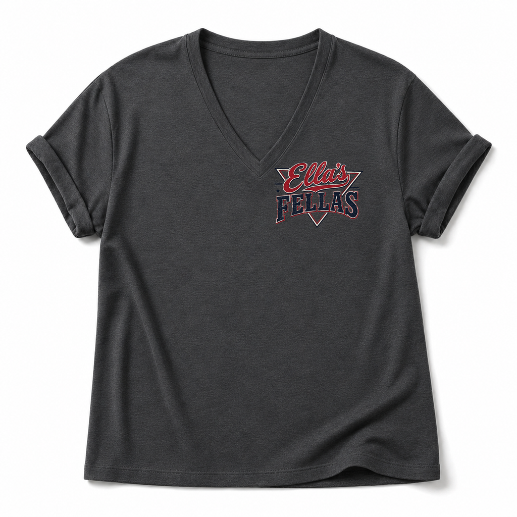 Ella's Fellas Texas Rodeo V-Neck Cotton Graphic T-Shirt in Dark Gray, front view