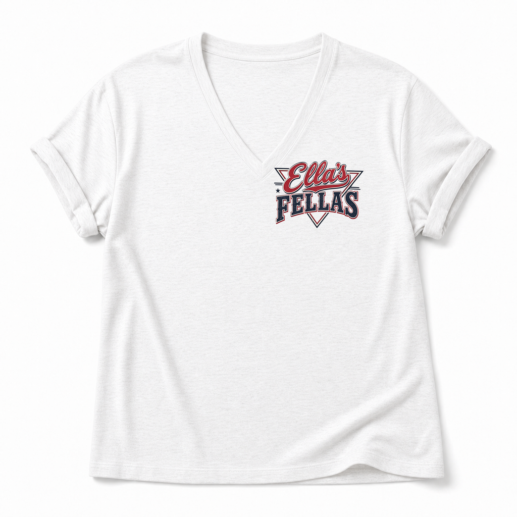 Ella's Fellas Texas Rodeo V-Neck Cotton Graphic T-Shirt in Natural White, front view