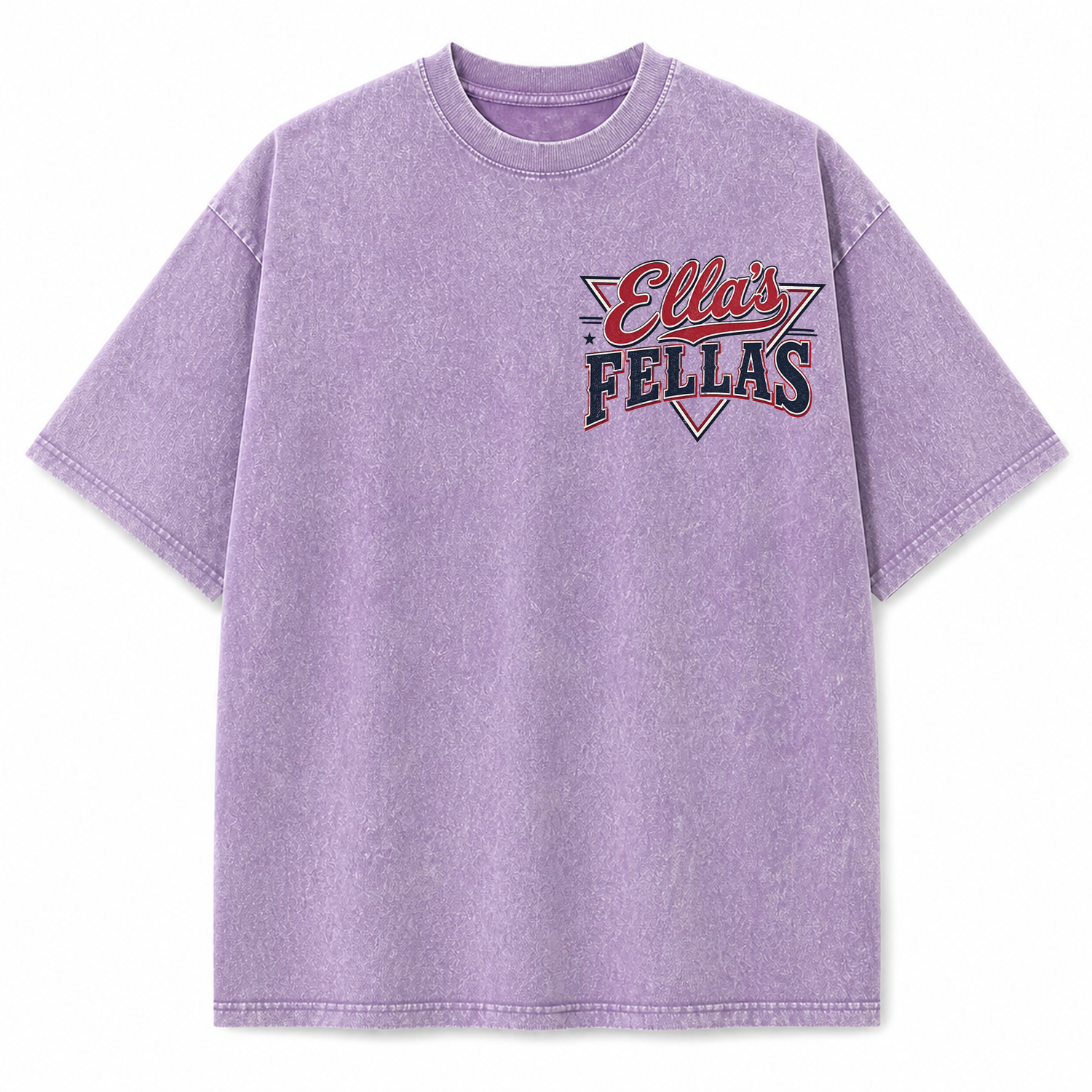 Ella's Fellas Texas Rodeo Vintage Washed Heavyweight Graphic Tee in Purple, front view