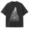 Vintage Washed New Hampshire Covered Bridge Graphic Tee in Black, front view on a white background