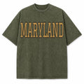 Maryland Collegiate Letter washed vintage heavyweight T-shirt in Military Green