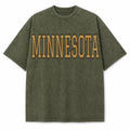 Minnesota Collegiate Letter washed vintage heavyweight T-shirt in Military Green