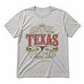 Texas Classic Western Type Pure Cotton T-Shirt in Light Gray