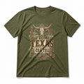 Texas Heritage Icons Pure Cotton T-Shirt in Olive Green