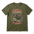 Texas Rodeo Club Pure Cotton T-Shirt in Olive Green
