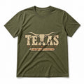 Texas Longhorn Wordmark Pure Cotton T-Shirt in Olive Green