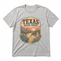 Texas Wide Open Pure Cotton T-Shirt in Light Gray