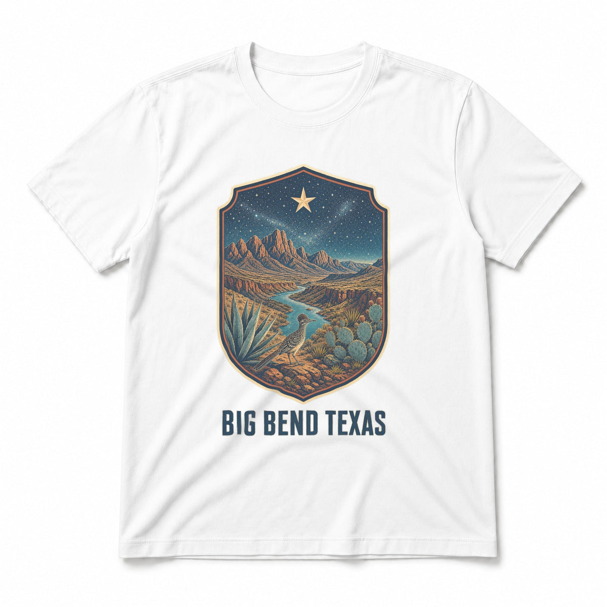 Big Bend Texas Pure Cotton T-Shirt in White