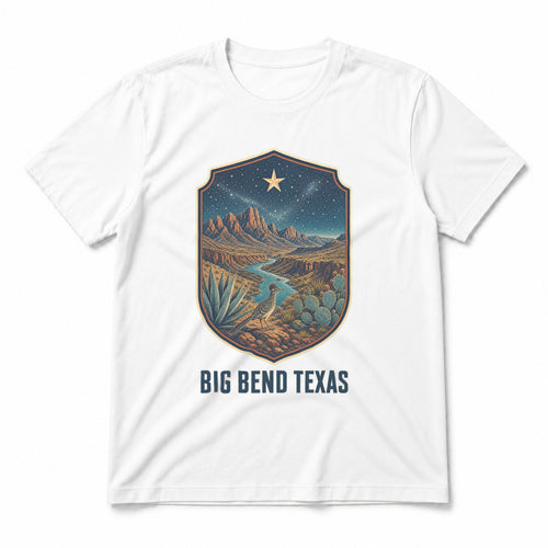 Big Bend Texas Pure Cotton T-Shirt in White