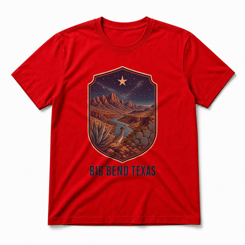Big Bend Texas Pure Cotton T-Shirt in Red