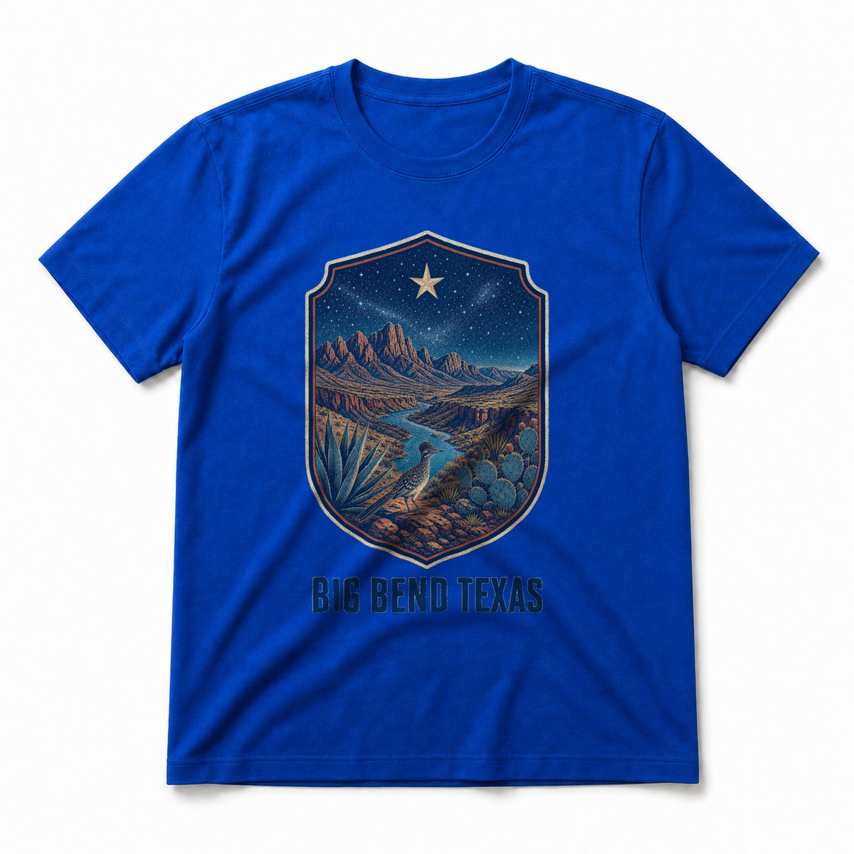 Big Bend Texas Pure Cotton T-Shirt in Royal Blue