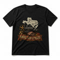 Smoke Deep In Texas Pure Cotton T-Shirt in Black