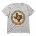Texas Western Lone Star Badge Pure Cotton T-Shirt in Light Gray
