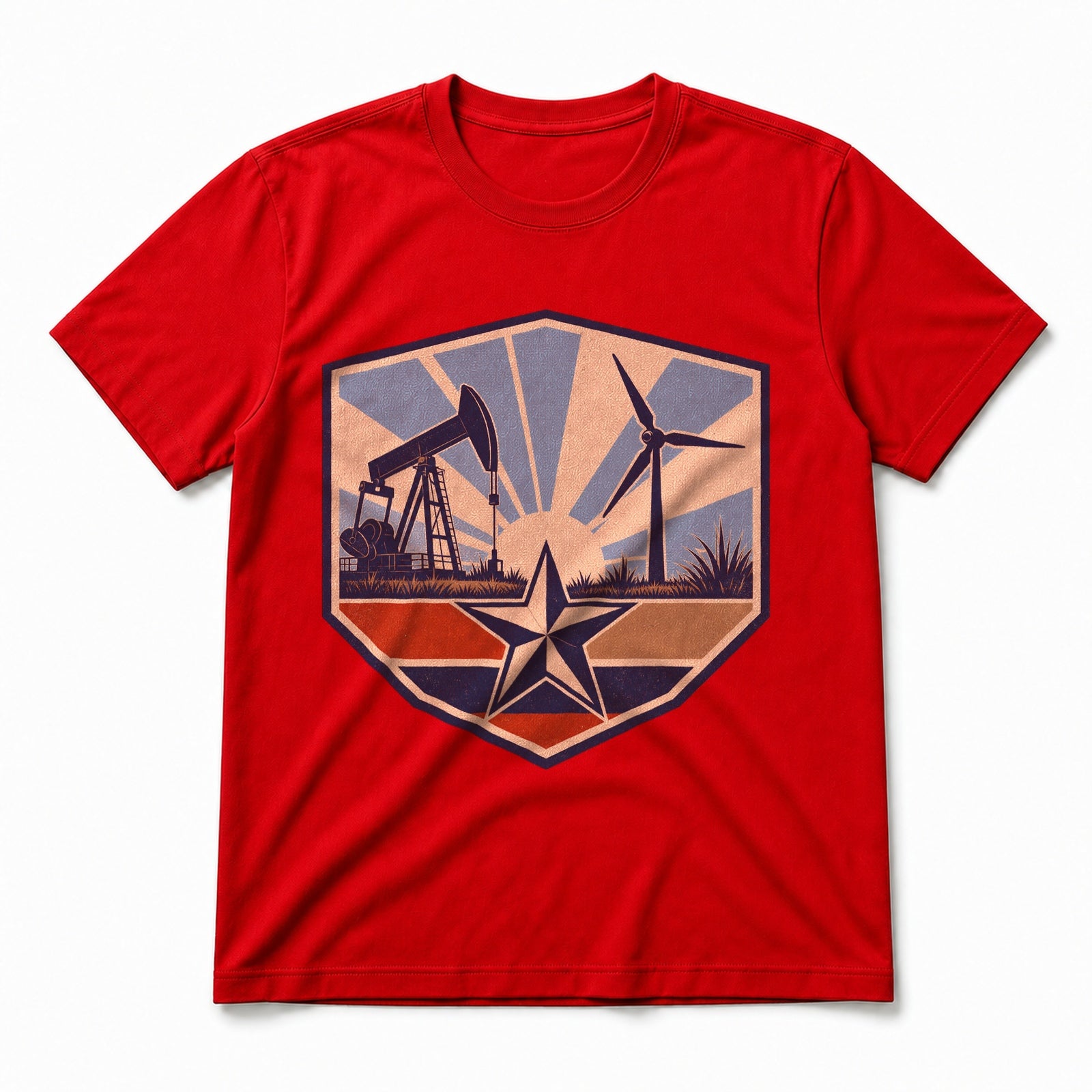 Texas Energy Heritage Pure Cotton T-Shirt in Red