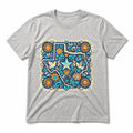 Texas Tejano Cut Paper Ornament Pure Cotton T-Shirt in Light Gray
