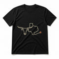 Monoline Longhorn Texas Pure Cotton T-Shirt in Black