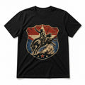 Texas Rodeo Bucking Bronc Pure Cotton T-Shirt in Black