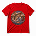 Texas Lake Bass Pure Cotton T-Shirt in Red