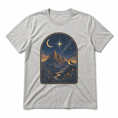 Big Bend Celestial Night Pure Cotton T-Shirt in Light Gray