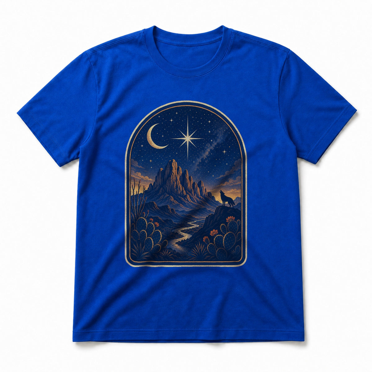 Big Bend Celestial Night Pure Cotton T-Shirt in Royal Blue