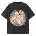 Vintage Washed Texas Romantic Floral Heavyweight Graphic Tee in Vintage Washed Heavyweight T-Shirt, Washed Black