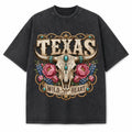 Vintage Washed Texas Boho Longhorn Heavyweight Graphic Tee in Vintage Washed Heavyweight T-Shirt, Washed Black