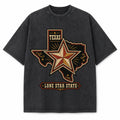 Vintage Washed Texas Custom Lone Star Heavyweight Graphic Tee in Vintage Washed Heavyweight T-Shirt, Washed Black