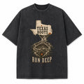 Vintage Washed Texas Roots Run Deep Heavyweight Graphic Tee in Vintage Washed Heavyweight T-Shirt, Washed Black