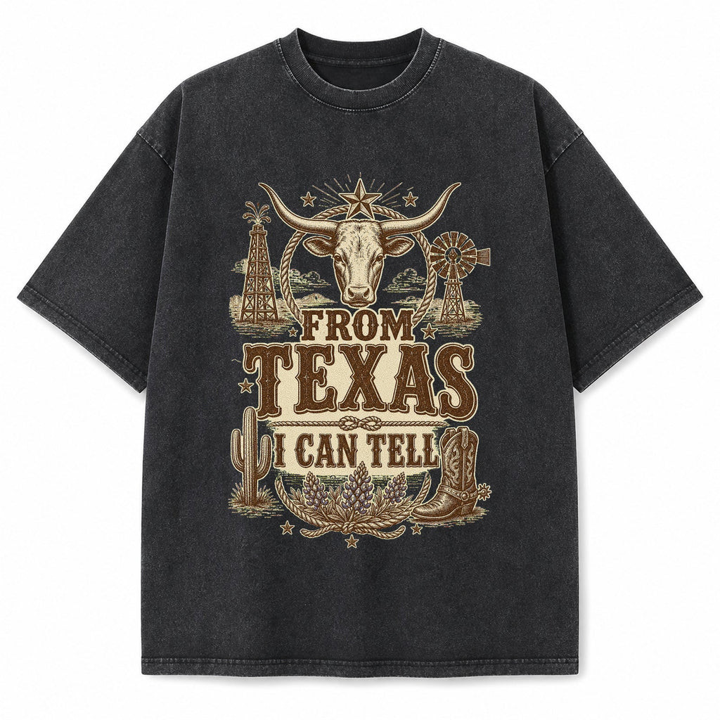 Vintage Washed Texas Heritage Icons Heavyweight Graphic Tee in Vintage Washed Heavyweight T-Shirt, Washed Black